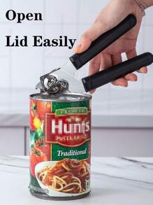 1 pezzo Apriscatole manuale in acciaio inossidabile, apri lattine, sollevatore coperchi, apribottiglie, apribarattoli con manico in plastica, adatto per aprire vari tipi di scatolame come carne, verdure, frutta, zuppe, frutti di mare