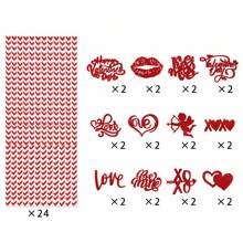 24pcs Valentine's Day Decoration Props Heart-Shaped Disposable Paper Drinking Straws