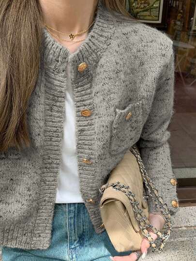 Nuevo suéter informal de mujer para otoño/invierno 2025, cárdigan de punto de moda adecuado para uso diario, en casa y al aire libre