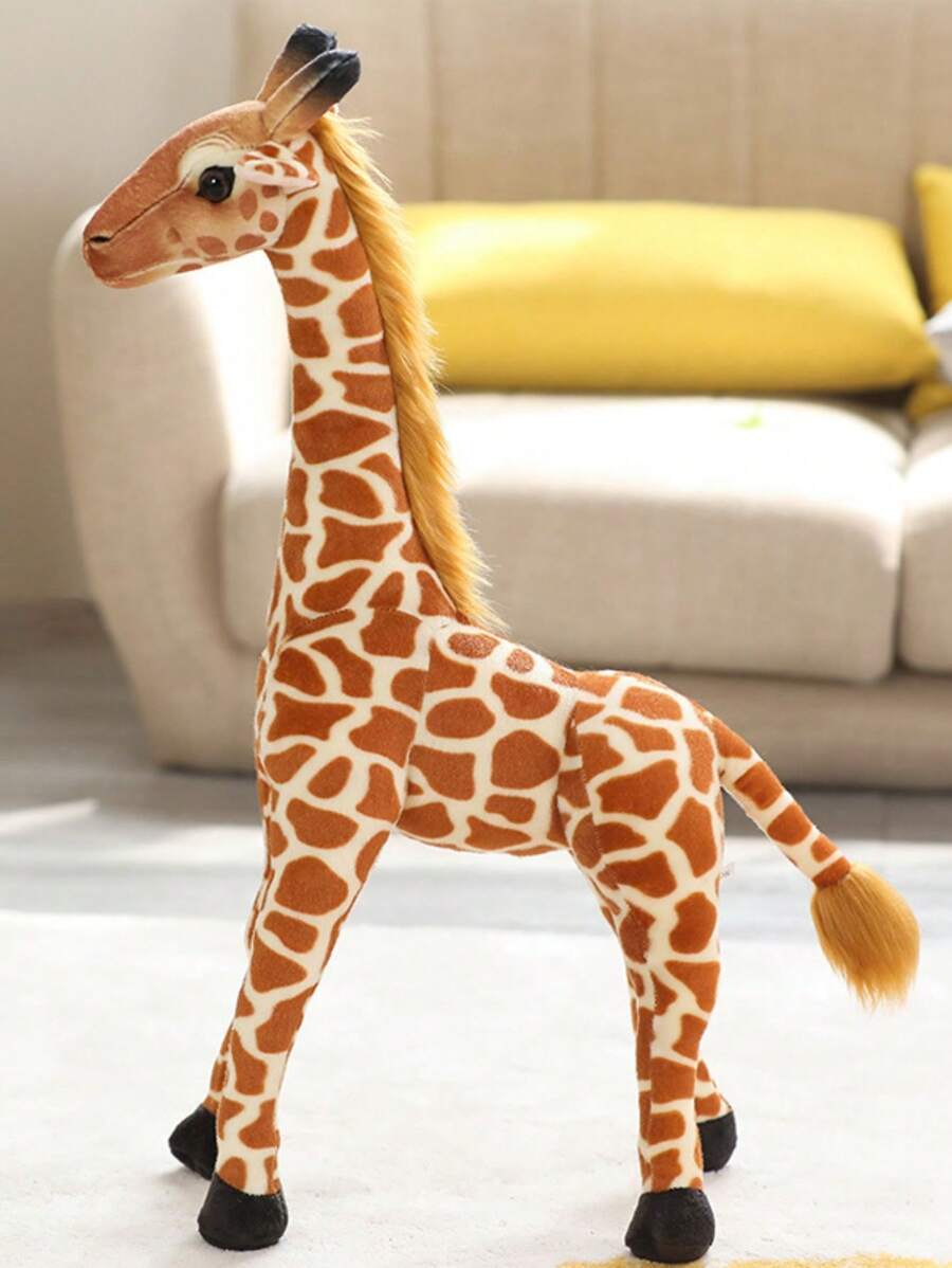高大逼真的长颈鹿毛绒动物毛绒玩具，柔软，可挤压，儿童玩具，生日礼物，非常适合情人节、新年快乐装饰 - 彩色 - 查看 1