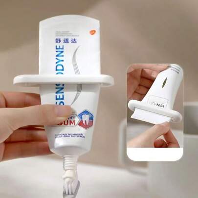 2pcs/4pcs Minimalist Toothpaste Dispenser Squeezer, Bathroom Makeup Remover Moisturizer No-Drill Wall Mount Holder Home Bathroom Decor Fall Decor Back To School