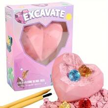 Archaeology Digging For Gems DIY Manual Digging For Treasure Fossils For Boys And Girls Heart Puzzle Handmade Toys Puzzle Toys Creative Toys Holiday Gifts