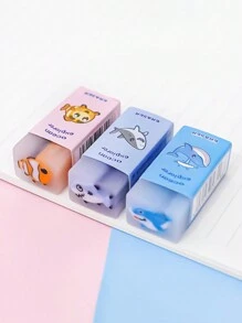 3-Pack Cartoon Fruit-Shaped Creative Erasers, Suitable For Primary School Exams, Children's Stationery, Painting, Sketching, Back-To-School Stationery Supplies , Back To School Gifts - Multicolor - View 13