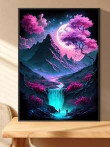 1 set Kit de peinture de diamant avec paysage de fleurs de cerisier, convient aux passionnés de DIY, décoration pour salon, chambre, cuisine, bureau, café, cadeau parfait et décoration - Multicolore - Voir 12