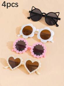 4pcs/3pcs/1pc Fashionable Cute Glasses For Baby & Kids, Back To School Gift