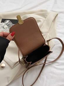 Bolso bandolera rectangular marrón con bolsa para teléfono y monedero, para mujeres