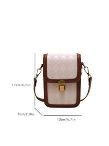 Bolso bandolera rectangular marrón con bolsa para teléfono y monedero, para mujeres