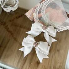 2 pezzi Fermagli per capelli a forma di cuore con strass e farfalle, stile principessa, accessori per capelli eleganti per signore, fermagli per capelli, barrette per capelli, per la scuola, eleganti, per il college