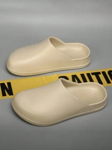 2026 New Couple Hollow Slip-On Sandals, Thick Sole Non-Slip Beach Shoes, Closed Toe Mules For Summer - Khaki - View 4