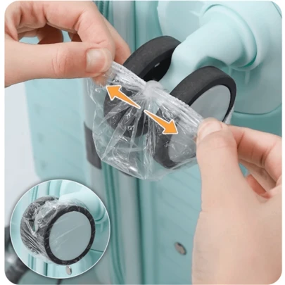 50/100개 수화물 바퀴 커버 - 방진 여행 수화물 보호기, 일회용 여행 용품, 보헤미안 느낌