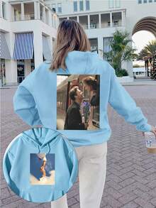 Custom Women's Sweatshirt - Design Your Own Personalized Front And Back Printed Sweatshirt By Adding Your Own Picture. - Baby Blue - View 3