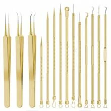Set de 4/5/7/9 piezas de herramientas de acero inoxidable para extracción de acné y puntos negros, sin olor, para limpieza facial con puntas para piel normal, extractor de espinillas, puntos blancos y quistes para nariz y rostro