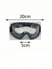 Gafas de esquí decoradas con strass, a prueba de viento, para ciclismo y motocicleta, antivaho para el invierno, gafas de esquí y snowboard, máscara de esquí, accesorios de moda para Halloween y playa