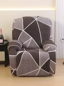 4/6/8pcs Geometric Print Lounge Chair Covers, All Season Universal Patio Recliner Cover, Washable For Office, Living Room, Home Decor