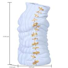 Modern And Elegant White Ceramic Vase With Gold Accents - 503473 - View 5