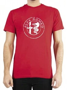 Alfa Romeo Alfa Romeo Milano Men's Cotton T-Shirt Round Neck AR 116 - Red - View 2