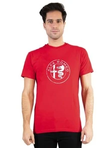 Alfa Romeo Alfa Romeo Milano Men's Cotton T-Shirt Round Neck AR 116 - Red - View 4