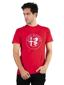 Alfa Romeo Alfa Romeo Milano Men's Cotton T-Shirt Round Neck AR 116 - Red - View 6
