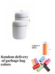Mini Solid Color Desktop Trash Can With Lid And Button, Suitable As Small Garbage Bin For Home Office Desk