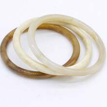 3pcs Amber Color Resin Bangle Bracelets, Classic Design Suitable For Daily Wear And Festivals For Valentine's Day - Multicolor - View 3