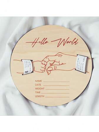 Wooden Birth Certificate Bracelet - Circular Engraved Memorial Plaque, Perfect Family Memorial Gift And Holiday Decoration, Home Decor Memorial Plaque Birthday