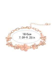 1 件可爱花朵青少年手链，甜美清新花卉珠宝配饰，带水钻，可调节，适合女孩、朋友、节日场合、日常佩戴