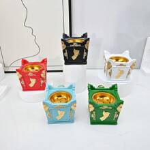 1 件 Aman 城堡形烛台，设计有星星、月亮和灯笼，创意时尚的树脂家居装饰，适用于家庭、办公室、客厅装饰，是节日派对的绝佳礼物 - 多 - 查看 5