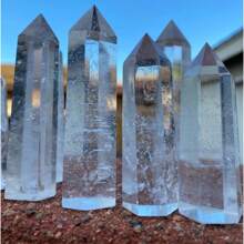 1pc Stunning Clear Quartz Tower,Energy Balance, Healing Stones Pillar-Polished Transparent Hexagonal Pillar ,Home Deacoration Stone,Holiday Ornament,The Best Choice For Crystal Collectioner ,The Preferred Gift For Family, Friends, And Elders During Festivals