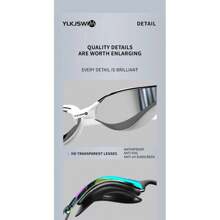 YLKJSWIM 1pc Coated Swim Goggles For Men & Women, UV Protection Anti-Fog Large Field Of Vision Competition Level Swimming Goggles, Outdoor Swimming Gear, Colorful Lens, 3-Stage Adjustable Nose Bridge, Includes Carrying Case, Nose Clip & Ear Plugs, New Summer Product, Beach Essentials, Beach Accessories, Pool Float