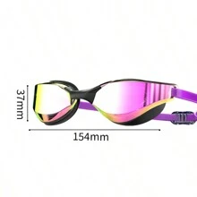 YLKJSWIM 1pc Coated Swim Goggles For Men & Women, UV Protection Anti-Fog Large Field Of Vision Competition Level Swimming Goggles, Outdoor Swimming Gear, Colorful Lens, 3-Stage Adjustable Nose Bridge, Includes Carrying Case, Nose Clip & Ear Plugs, New Summer Product, Beach Essentials, Beach Accessories, Pool Float