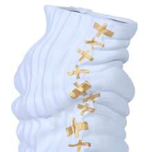 Modern And Elegant White Ceramic Vase With Gold Accents - 503473 - View 3