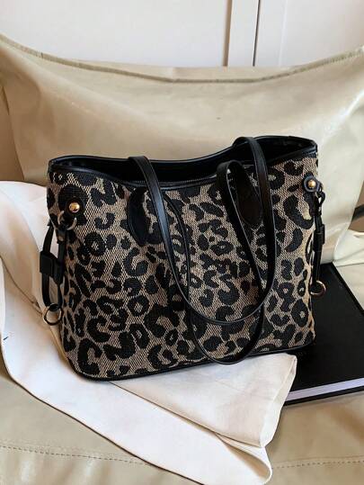 Bolso de hombro de estampado de leopardo retro de moda y casual para mujer, adecuado para el transporte diario. Bolso de hombro de estampado de leopardo para mujer como regalo, nuevo estilo de otoño 2024, bolso de diseñador de gran capacidad para el trabajo y el uso diario, bolso de diseñador personalizado para debajo del brazo, atuendos de otoño, frescura de otoño, bolso de mujer con estampado de guepardo de moda para el invierno, regalos de Navidad