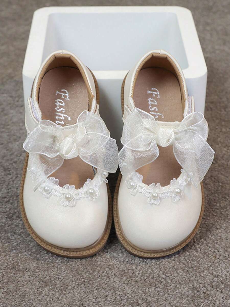 女童公主鞋米色新款儿童皮鞋女童软底鞋春秋童鞋 - 米色 - 查看 1