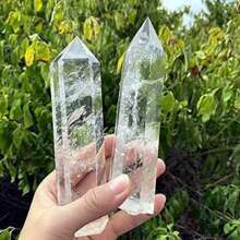 1pc Stunning Clear Quartz Tower,Energy Balance, Healing Stones Pillar-Polished Transparent Hexagonal Pillar ,Home Deacoration Stone,Holiday Ornament,The Best Choice For Crystal Collectioner ,The Preferred Gift For Family, Friends, And Elders During Festivals