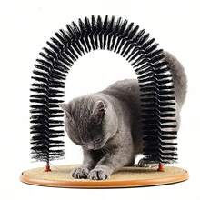 Cat Toy Arch Self Groome Pamper Feline With A Massage Grooming Rubbing Brush With Scratching Pad Toy For Cats Interactive Toys