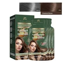 10 Pieces/Box Of Hair Dye Bubble Shampoo, Natural Plant Permanent Hair Dye, Gentle And Harmless To The Scalp, Long-Lasting Color, Suitable For Both Men And Women, Dye Fashionable Hair Color