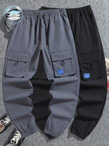 2入組男式休閒工裝褲 - 彩色 - 查看 1