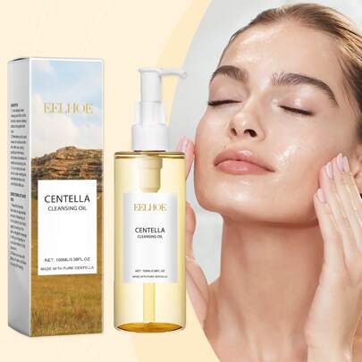 زيت تنظيف عميق 100مل، زيت تنظيف للوجه، مزيل مكياج للعيون والشفاه، يزيل الماسكارا والأحمر المقاوم للماء، ينظف دون انسداد المسام، نظيف وطازج، لطيف، مناسب للبشرة الحساسة، زيت تنظيف سنتيلا للعناية اليومية بالبشرة