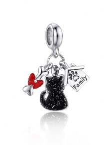 1 peça Pingente da Série de Viagens de Avião, Pingente de Jóias DIY de Torre Eiffel Globo de Bilhete Com Gato & Cachorro, Presente Ideal Para Fazer Pulseiras DIY Delicadas