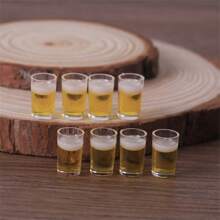 Mini Milk Cup, Milk Carton, Beer Cup, Beer Bottle, Realistic Miniature Dollhouse Decor, DIY Resin Craft Accessories, Pretend Play Home Ornaments, Home Decor