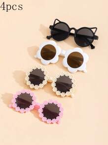 4pcs/3pcs/1pc Fashionable Cute Glasses For Baby & Kids, Back To School Gift