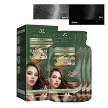 10 Pieces/Box Of Hair Dye Bubble Shampoo, Natural Plant Permanent Hair Dye, Gentle And Harmless To The Scalp, Long-Lasting Color, Suitable For Both Men And Women, Dye Fashionable Hair Color