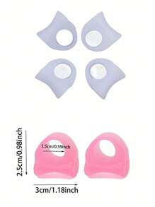 8/4/2 Stücke weiße & rosa Silikon Zehentrenner, weiche Zehentrenner, wasserdicht, geeignet für Sport & tägliche Fußpflege, Zehenschutz, Schutzmanschette