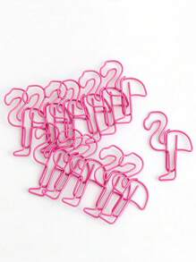 5pcs Creative Flamingo Shaped Metal Binder Clips, Unique Animal Design Office Supplies - Multicolor - View 6