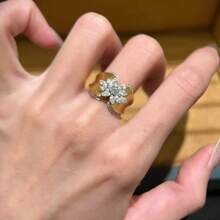 Bague vintage de style élégant en or 18 carats plaqué pour femme, style du palais royal français