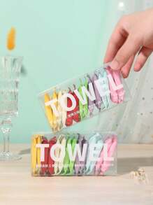 1 Boxes [7/14pcs Per Box] Disposable Thickened Compressed Towels Portable Independent Packaging To Increase Cleaning Towels Kitchen Towels. - No Pattern - View 2