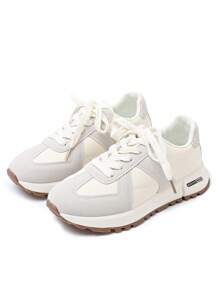 Women's Casual Sneakers, New Soft Sole Non-Slip Lace-Up Comfortable Everyday Wear Versatile, Outdoor Casual White Shoes, Spring/Autumn