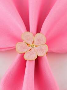 Juego de 4/6 Anillos para servilletas con flores, Portaservilletas para eventos de boda, Anillos para servilletas con flores de 5 pétalos frescos para decoración de mesa