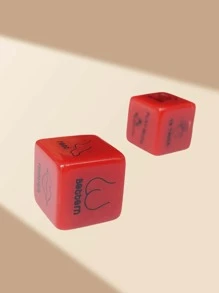 2 件装派对趣味英文骰子情侣游戏骰子道具 - 紅色 - 查看 6