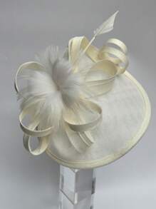 1 件女士迷人帽子羽毛德比茶会帽茶会头带发饰，德比帽迷你帽子小帽子迷你高顶礼帽迷你帽